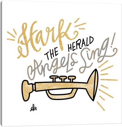 Hark the Herald Angels Sing Canvas Art Print - Trumpet Art