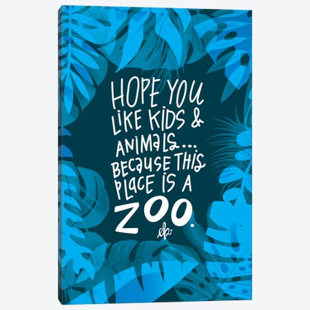 Flamingo Zoo Canvas Print #ERB83} by Erin Barrett Canvas Print