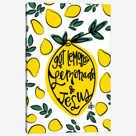 Lemonade and Jesus Canvas Print #ERB87} by Erin Barrett Canvas Wall Art
