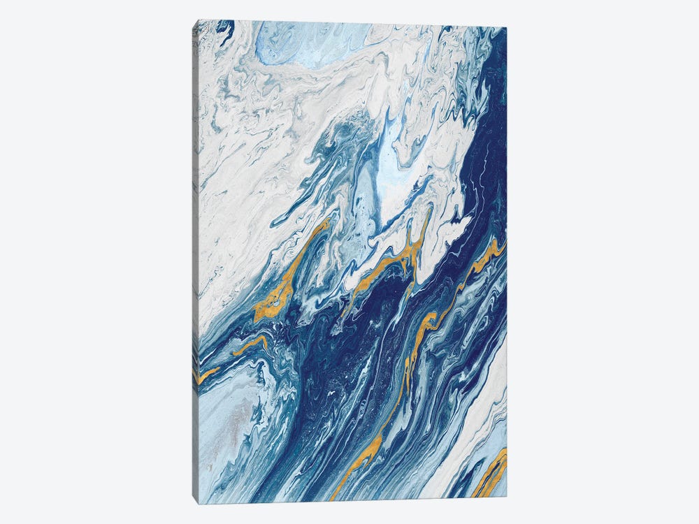 Beach Blue Waves by M. Mercado 1-piece Canvas Art Print