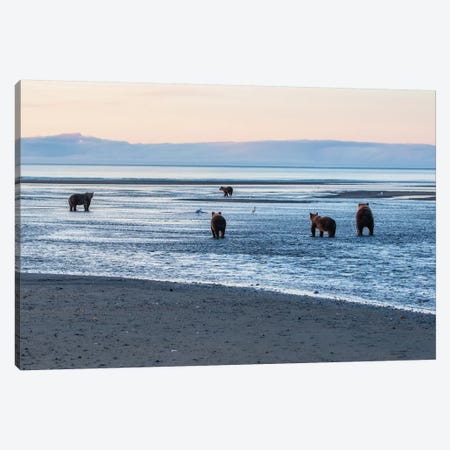 Bears Fishing Canvas Print #ERF15} by Eric Fisher Canvas Art Print
