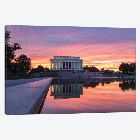 Washington DC Lincoln Sunset Canvas Print #ERF71} by Eric Fisher Canvas Artwork