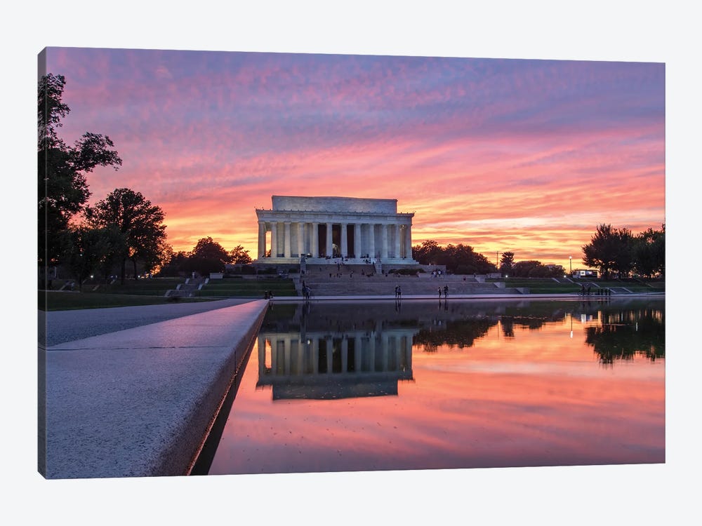 Washington DC Lincoln Sunset 1-piece Canvas Art