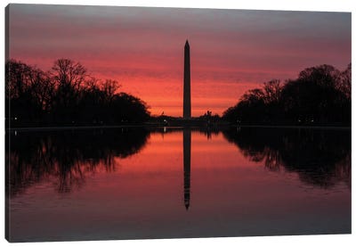 Washington DC Monuments Sunrise Canvas Art Print - Washington Monument