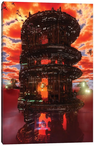 Dawn Of A New Day Canvas Art Print - Sci-Fi Planet Art