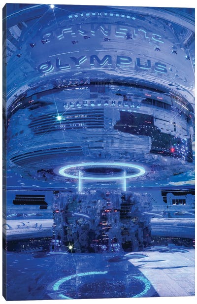Olympus Station Canvas Art Print - Cyberpunk Art