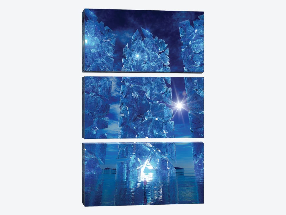 Visions In Blue by Evan Rhodes 3-piece Canvas Print