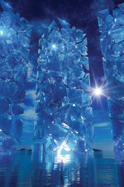 Sci-Fi Planets: Visions In Blue by Evan Rhodes