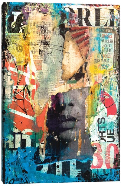 Collage Head Canvas Art Print - Erin Ashley