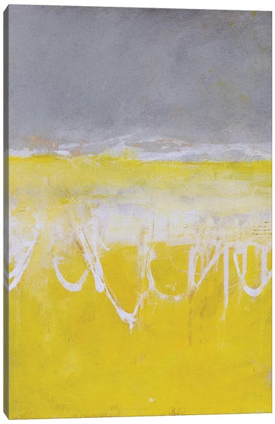 Sun Dance Canvas Art Print - Gray & Yellow Art