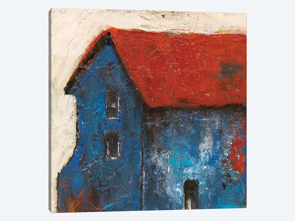 Blue Barn by Erin Ashley 1-piece Canvas Art