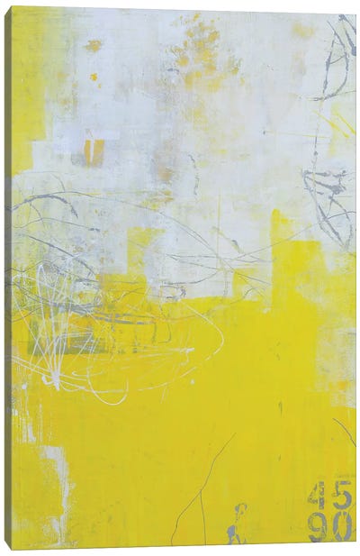 Yellow Stone Canvas Art Print - Pantone 2021 Ultimate Gray & Illuminating