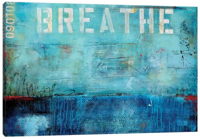 Breathe Canvas Art Print - Motivational Typography