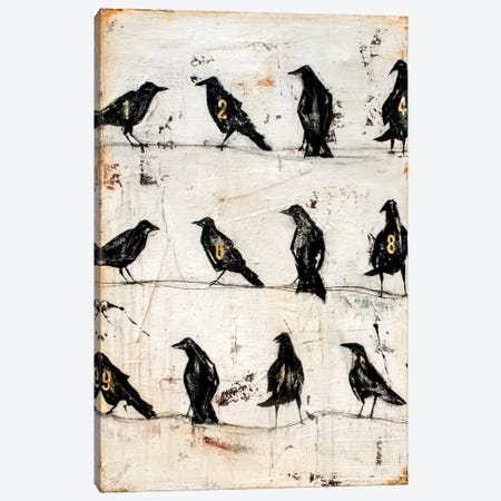 Crows On The Line Canvas Print #ERI63} by Erin Ashley Canvas Wall Art