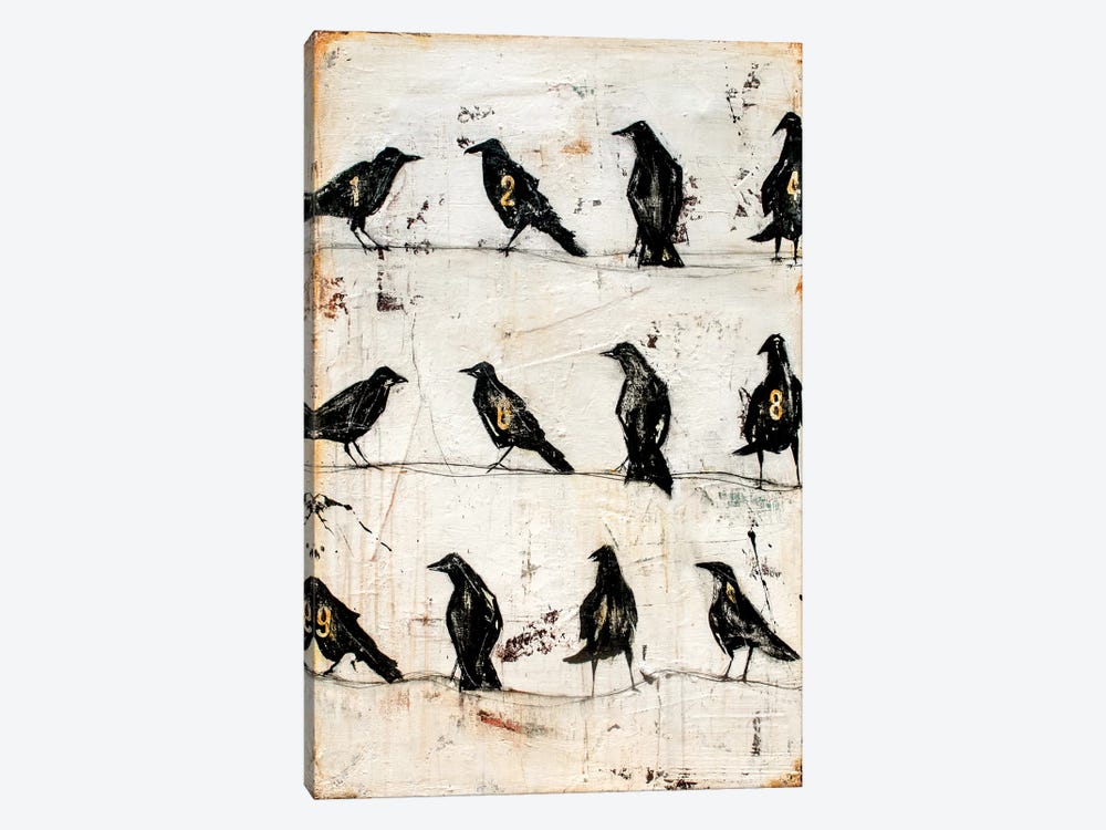 Crows On The Line by Erin Ashley 1-piece Art Print
