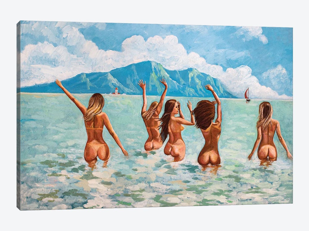 Bathers by Evgeniya Roslik 1-piece Canvas Art Print