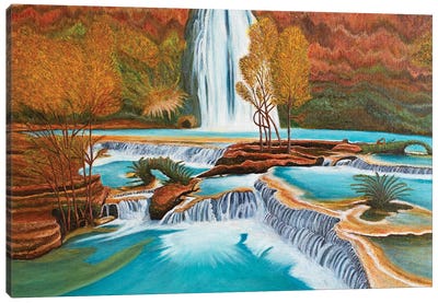 Havasu Waterfall Canvas Art Print - Grand Canyon National Park Art