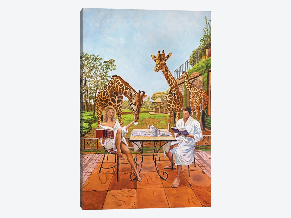 Breakfast With Giraffes by Evgeniya Roslik 1-piece Canvas Art