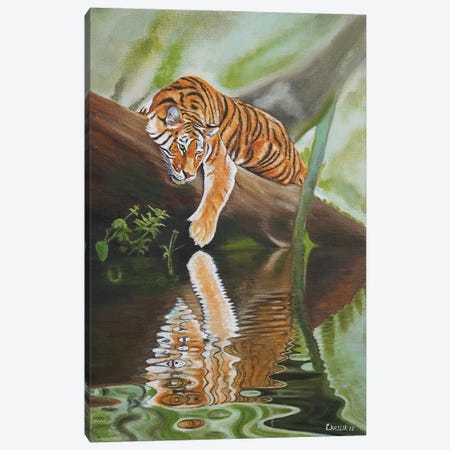 Tiger Canvas Print #ERL35} by Evgeniya Roslik Canvas Art Print