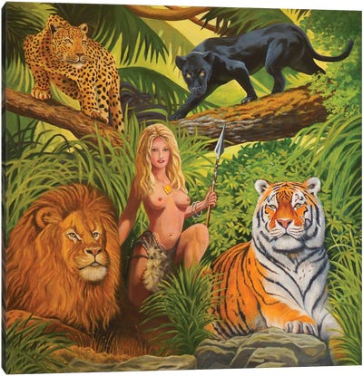Amazon Canvas Art Print - Leopard Art