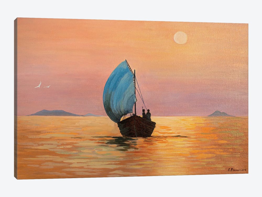 Two In A Boat by Evgeniya Roslik 1-piece Canvas Art