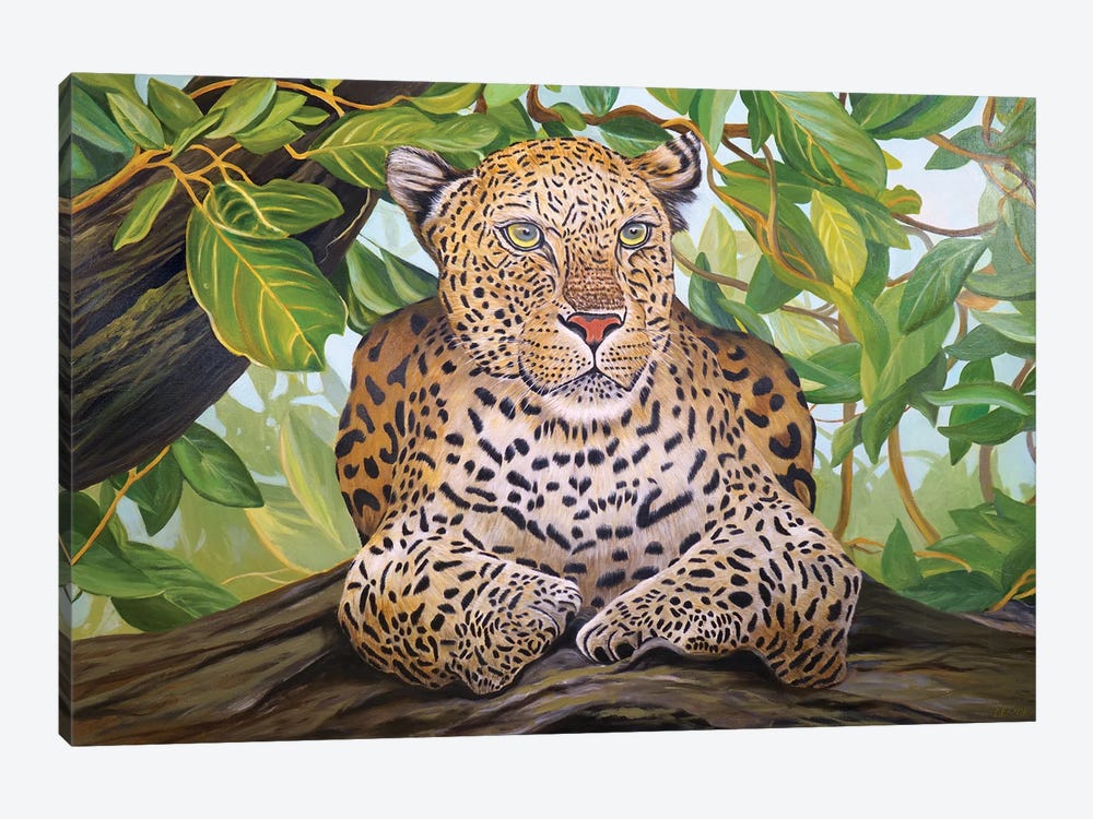 Leopard Under The Tree by Evgeniya Roslik 1-piece Canvas Art