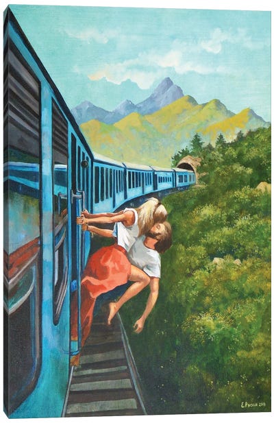 Love Train Canvas Art Print - Train Art