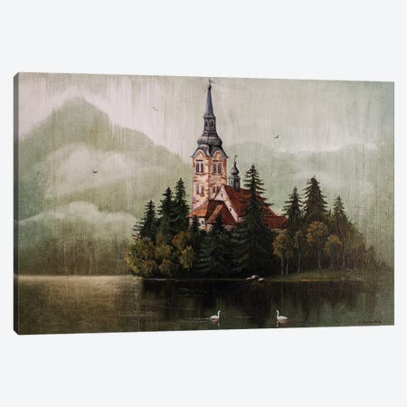 Lake Bled Canvas Print #ERL4} by Evgeniya Roslik Canvas Art