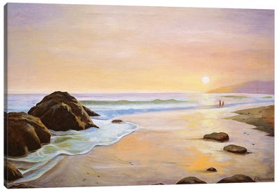Romance At Sunset Canvas Art Print - Evgeniya Roslik