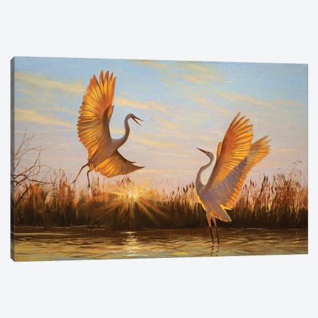 Two Birds Canvas Print #ERL57} by Evgeniya Roslik Canvas Art Print