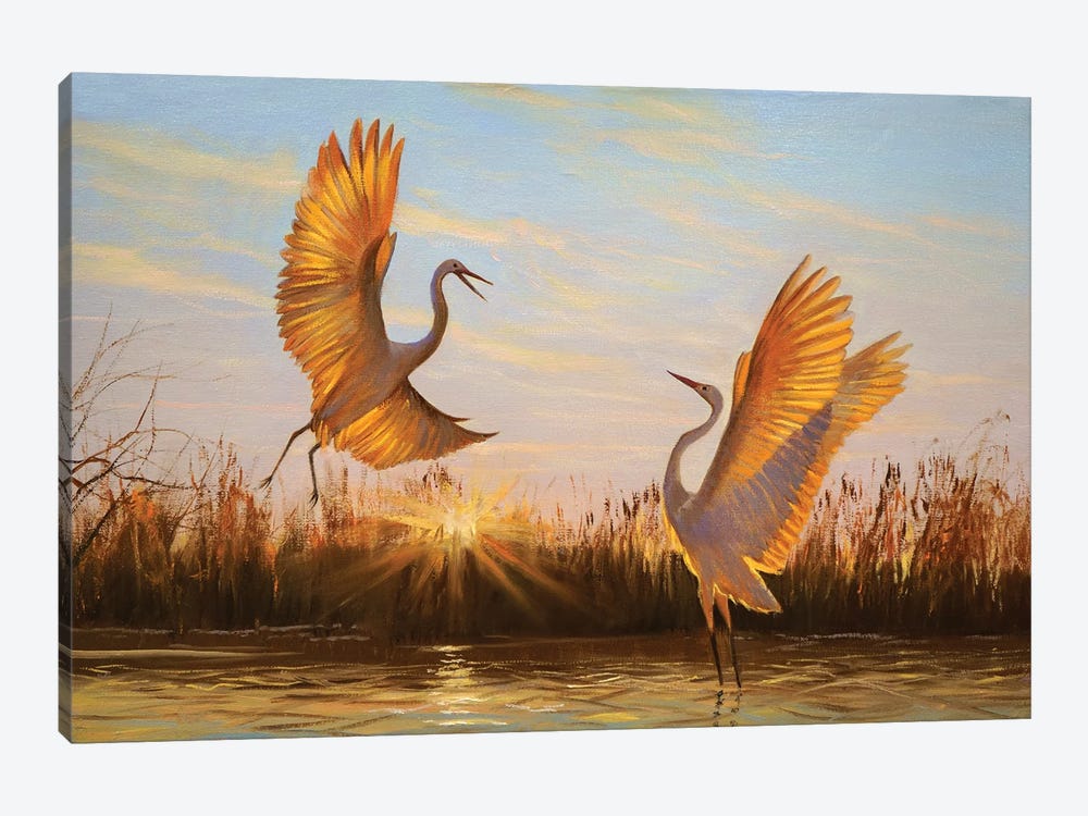 Two Birds by Evgeniya Roslik 1-piece Canvas Art