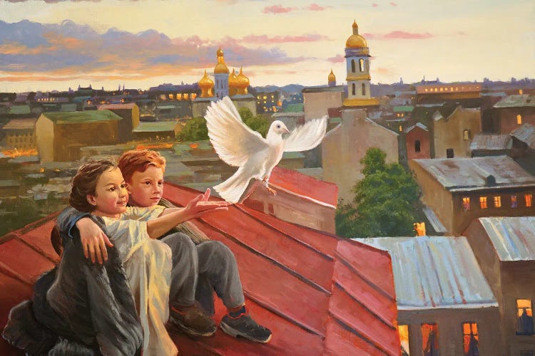 Children With A Pigeon