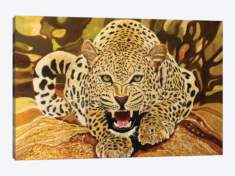 Leopard by Evgeniya Roslik 1-piece Canvas Wall Art