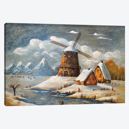 Mill In The Clouds I Canvas Print #ERL72} by Evgeniya Roslik Canvas Artwork