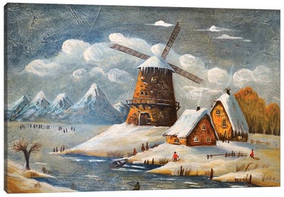 Mill In The Clouds I Canvas Art Print - Evgeniya Roslik