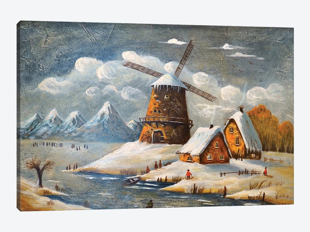 Mill In The Clouds I by Evgeniya Roslik 1-piece Art Print