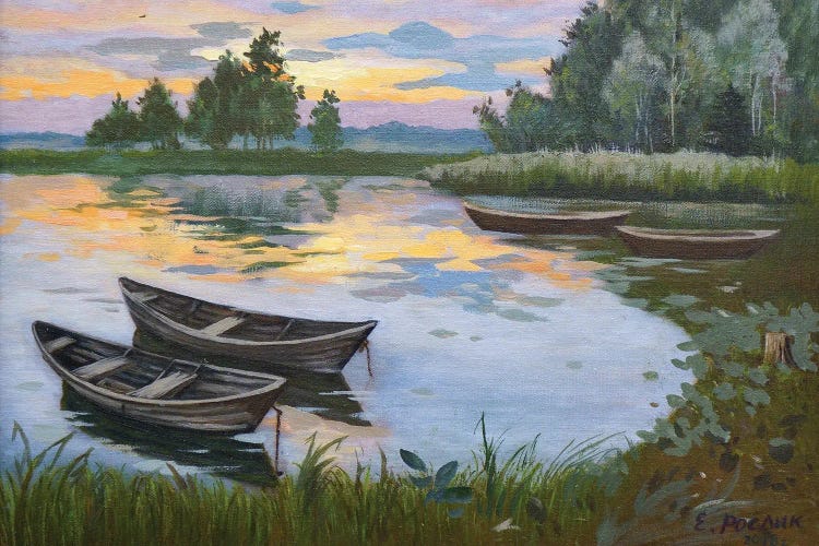 Boats In The Reeds I