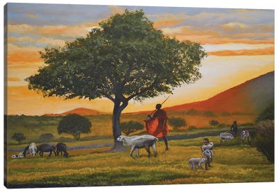 Shepherds Canvas Art Print - Goat Art