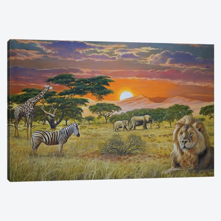 African Animals Canvas Print #ERL84} by Evgeniya Roslik Canvas Art
