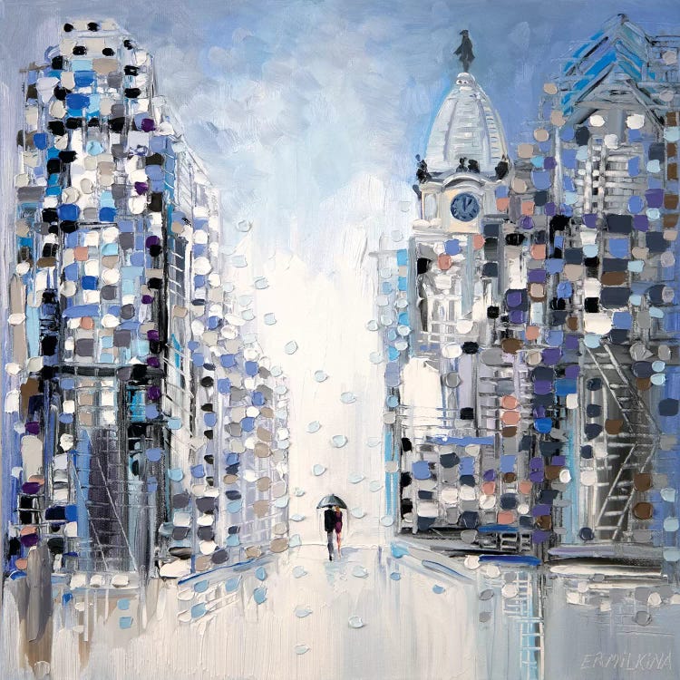 Rainy Walk in Philadelphia by Ekaterina Ermilkina wall art