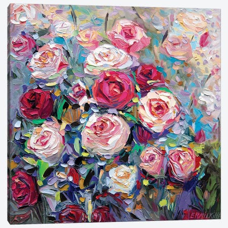 Roses Bloom Canvas Print #ERM101} by Ekaterina Ermilkina Canvas Wall Art