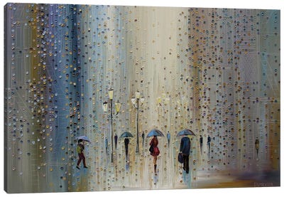 Under A Rainy Sky Canvas Art Print - Large Scenic & Landscape Art