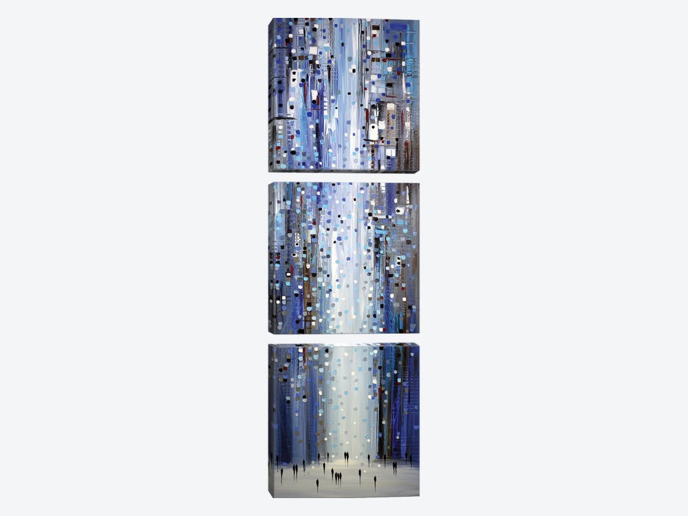 Blue Lights by Ekaterina Ermilkina 3-piece Canvas Wall Art