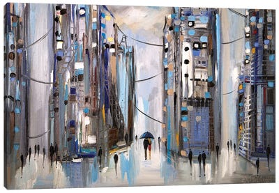 Rainy Afternoon Canvas Art Print - Strolls in the City