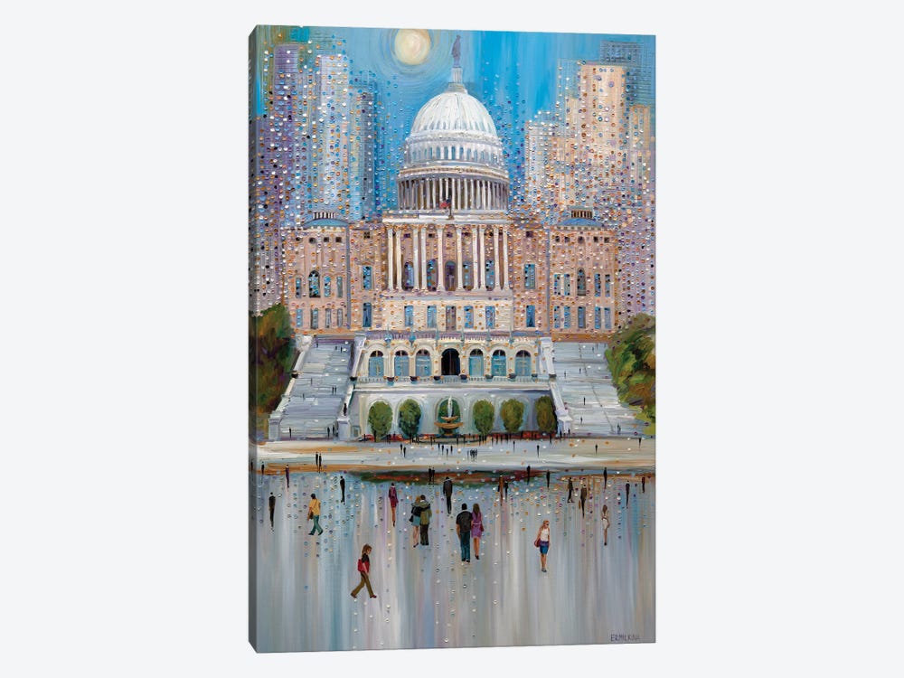 Washington DC Capitol by Ekaterina Ermilkina 1-piece Canvas Artwork