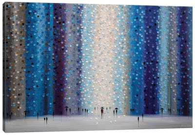 Rainy City Canvas Art Print - Silhouette Art