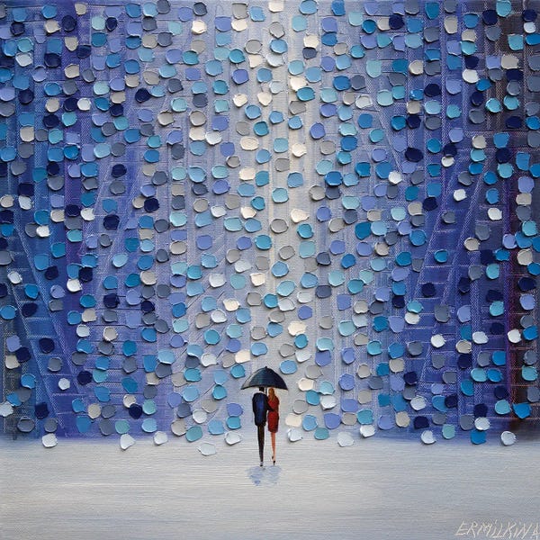 Umbrellas: Night Date by Ekaterina Ermilkina