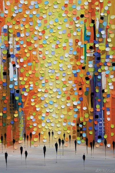 Silhouettes: Walking Through The Orange  Sunset by Ekaterina Ermilkina