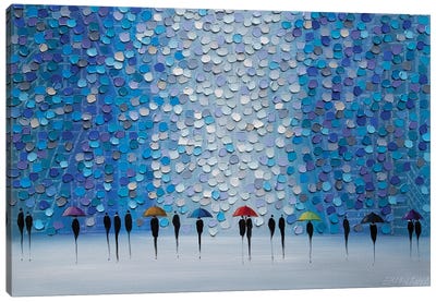Romantic Umbrellas Canvas Art Print - Strolls in the City