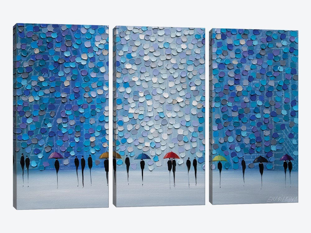 Romantic Umbrellas by Ekaterina Ermilkina 3-piece Canvas Artwork